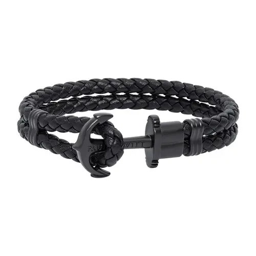 Schwarzes Phrep Herrenarmband aus Edelstahl, IP Black