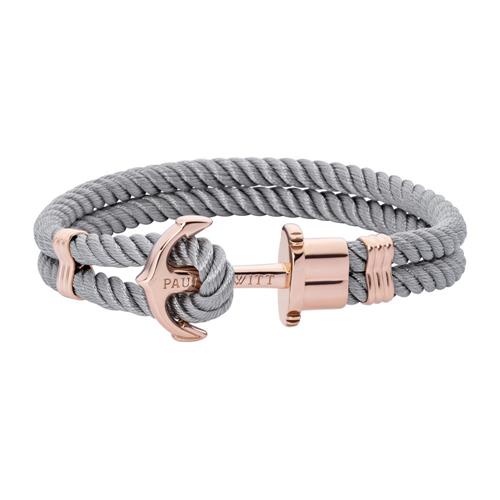 Ladies textile bracelet phrep with stainless steel, ros&#xE9;