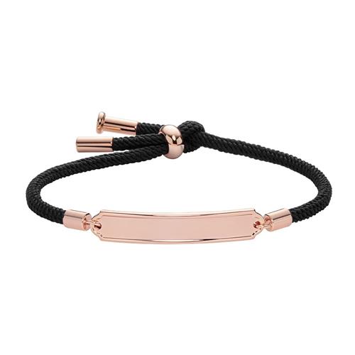 Engraving bracelet for women made of textile with stainless steel, rosé