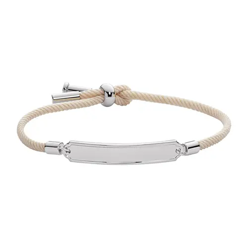 Pulsera textil grabada para mujer con acero inoxidable