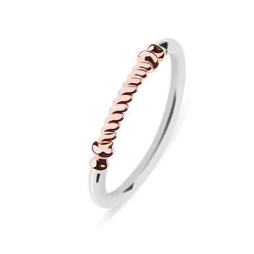 Portside ring for ladies made of stainless steel, partly rosé