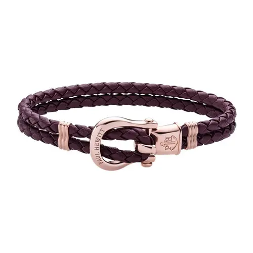 Phinity leather bracelet in dark mauve