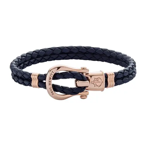 Navy blue leather bracelet phinity