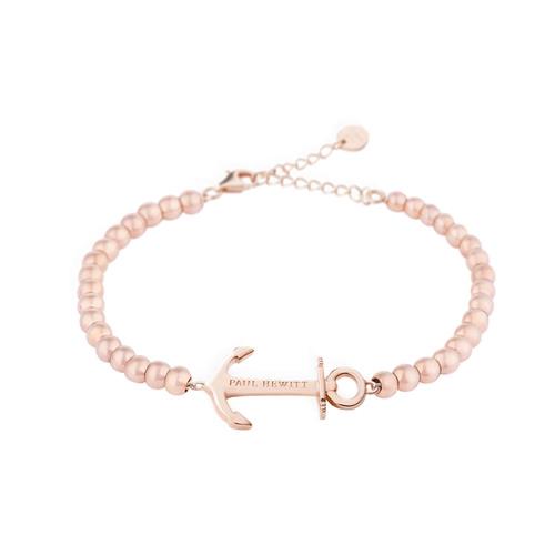 Bracelet anchor beads steel rose gold by paul hewitt