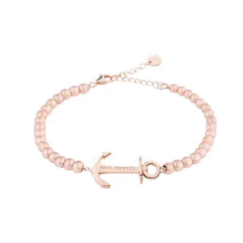 Pulsera anchor beads acero, oro rosa