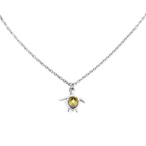 Turtle mono Ladies necklace in MARINIUM® Ocean Steel