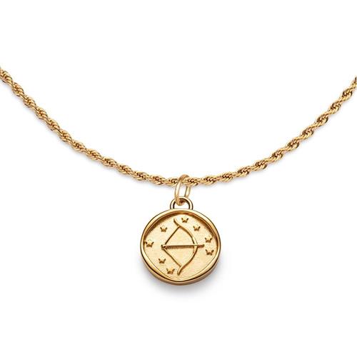 Zodiac engraving chain sagittarius, stainless steel, gold