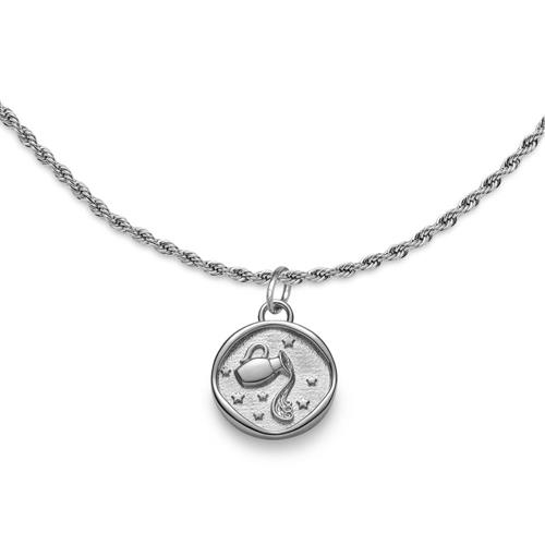 Stainless steel engraving necklace with star sign aquarius, engravable