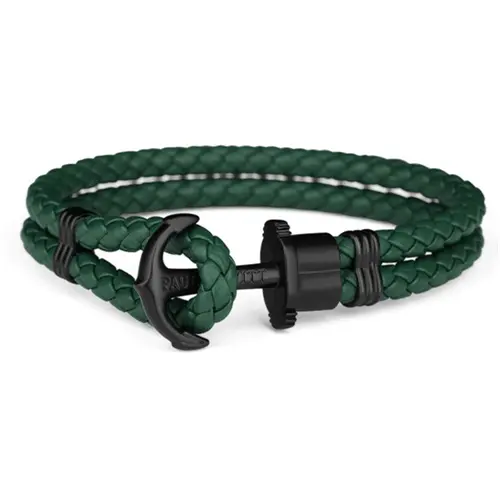 Phrep leather bracelet green/black