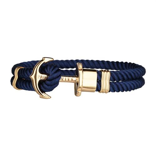 Nylon bracelet blue gold