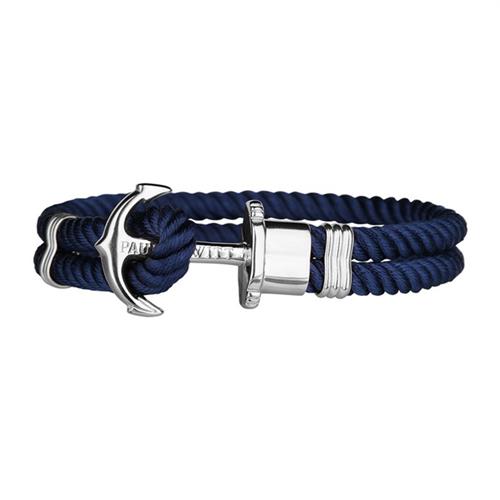 Nylon bracelet blue silver