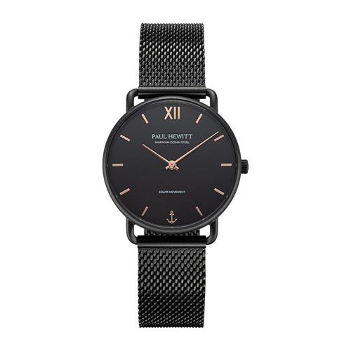 Reloj sailor de acero inoxidable para mujer, negro