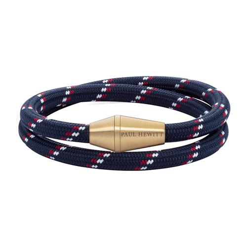 Double row nylon conic wrap bracelet, dark blue
