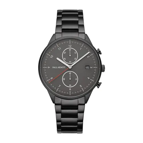 Chrono II black stainless steel men's watch