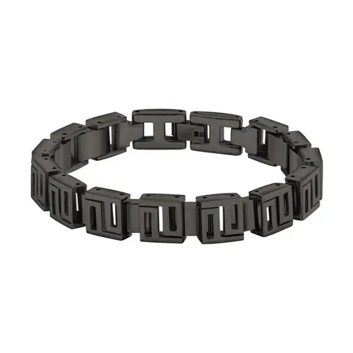 Men's bracelet in black stainless steel