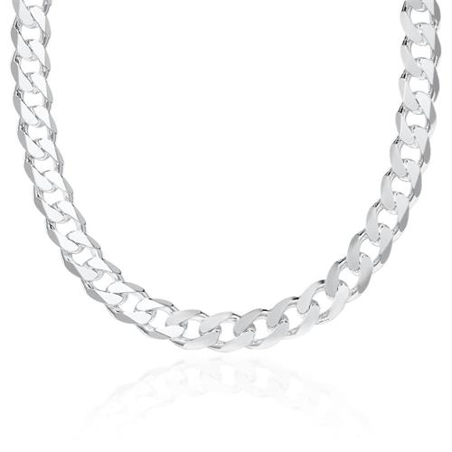 Sterling silver chain: Curb chain silver 9,5mm