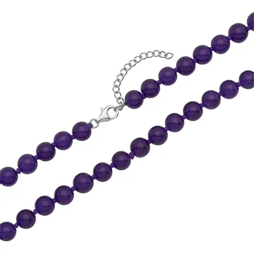 Lilac jade necklace with 8mm facetted beads