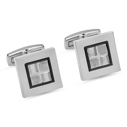 Cufflinks square polished stainless steel
