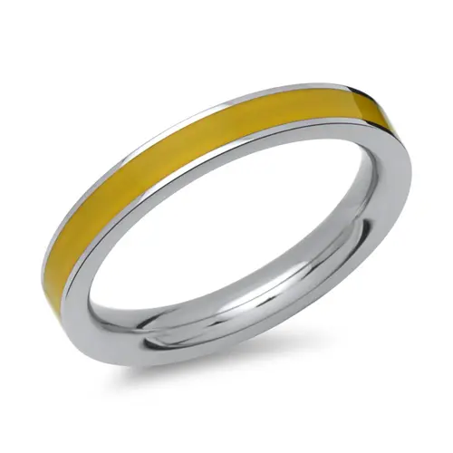 Gele roestvrijstalen ring 3mm breed
