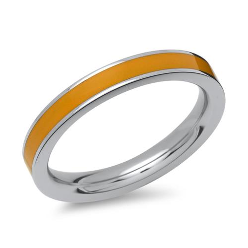 Anillo acero esmaltado naranja