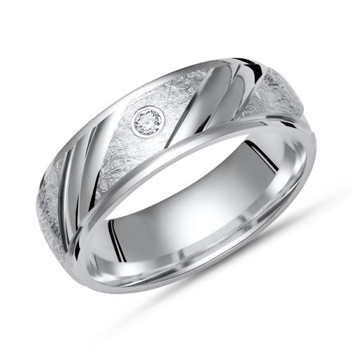 Ring 925 Silber eisgekratzt mit Zirkonia 5mm