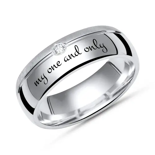 Ring sterling silver zirconia incl. laser engraving
