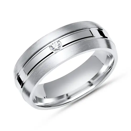 Contemporary ring sterling silver with zirconia 6mm