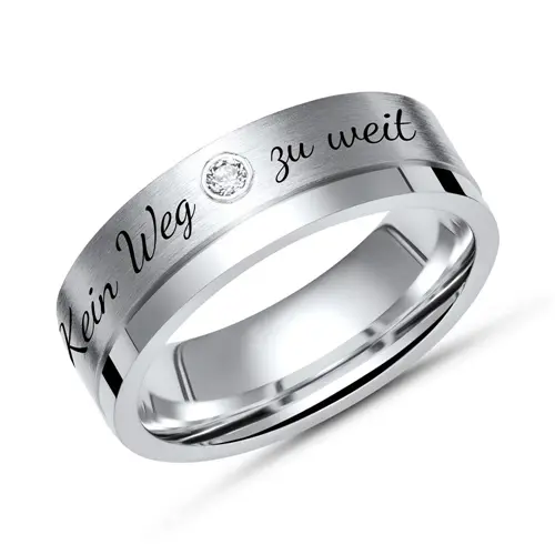 Ring sterling silver zirconia incl. laser engraving