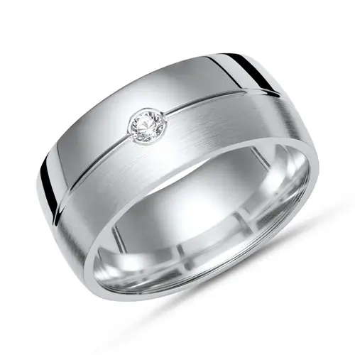 Ring sterling silver with zirconia in 8mm