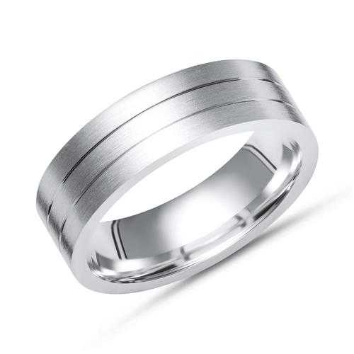 Zilveren ring 925 zilver mat glanzend groeven 6,5 mm
