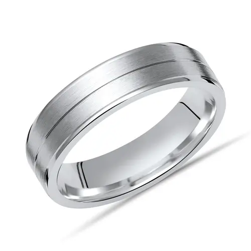 Silver ring sterling silver matt gloss grooves 5,5mm