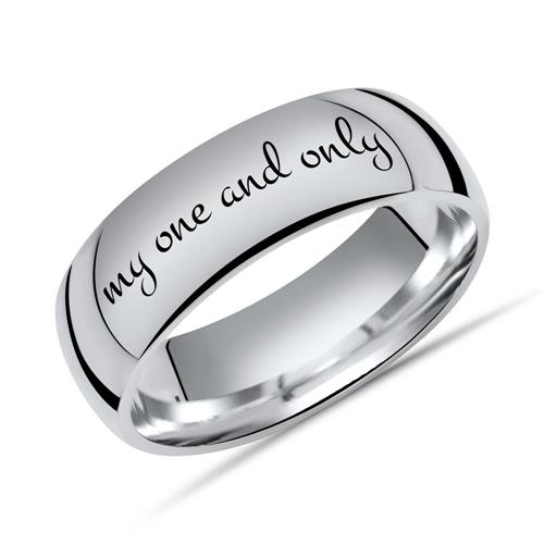 Shiny sterling silver ring incl. laser engraving