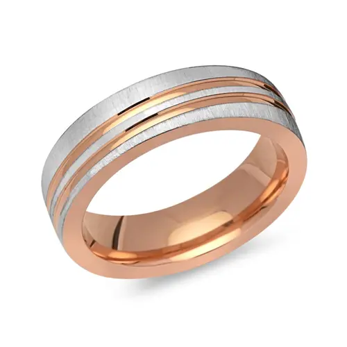 Tweekleurige ring 925 sterling zilver graveerbaar