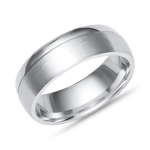 High-quality sterling silver ring partially frosted