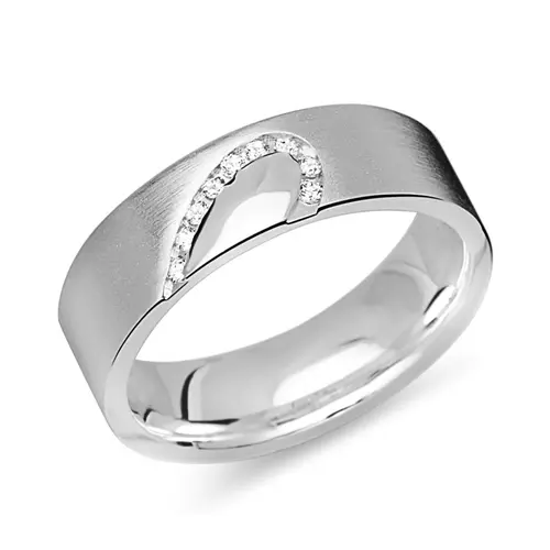 925 sterling zilveren ring met stenen bezet half hart