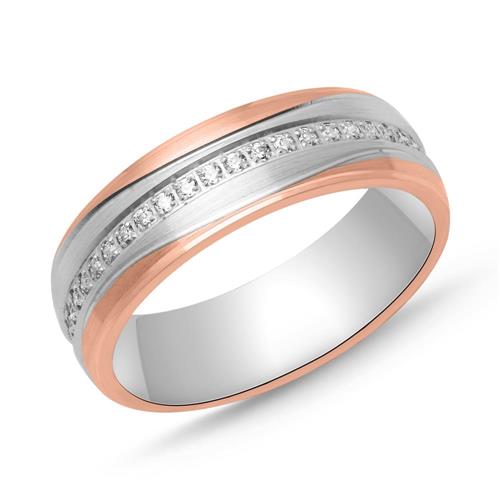 Sterling silver ladies ring bicolor with zirconia