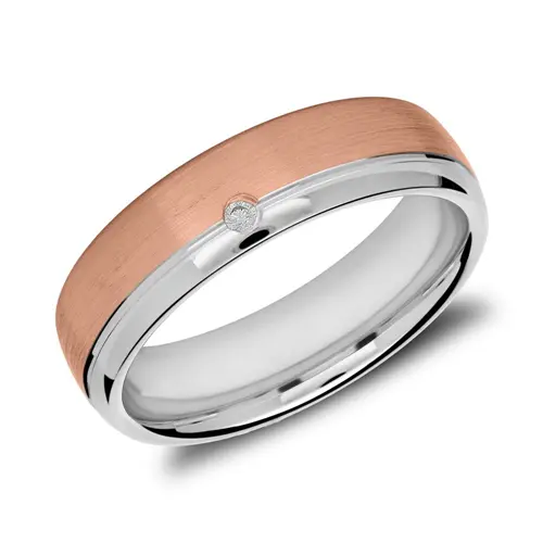 Ladies ring in 925 silver rose gold plated with zirconia