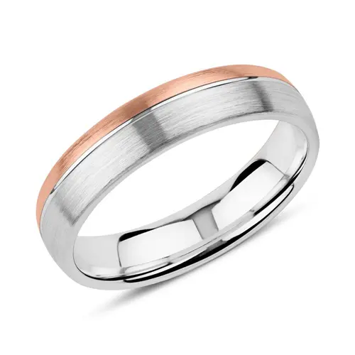Engravable men's ring in sterling silver, rosé