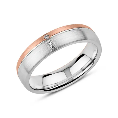 Engravable 925 silver ring for women, rosé zirconia