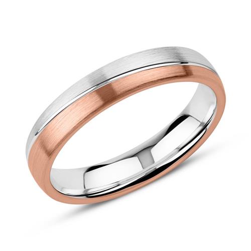 Gegraveerde ring voor mannen in sterling zilver, rosé