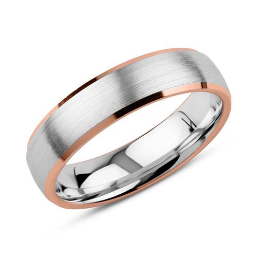 Engravable men's ring made of 925 silver, rose gold-plated
