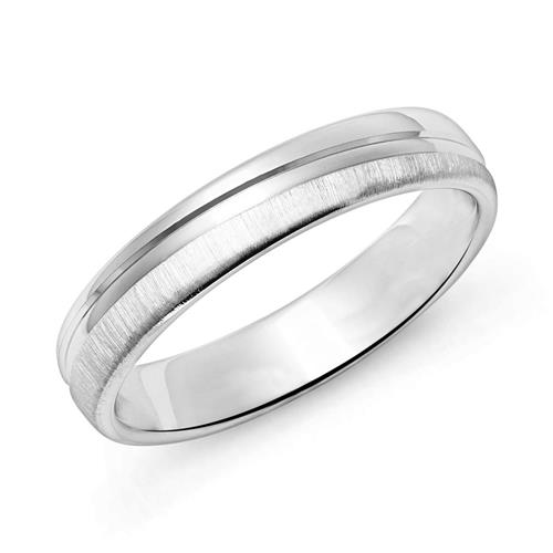 Men's ring in sterling silver, partially frosted