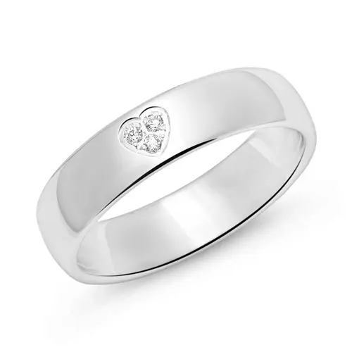 Damesring hart in 925 sterling zilver met Zirkonia