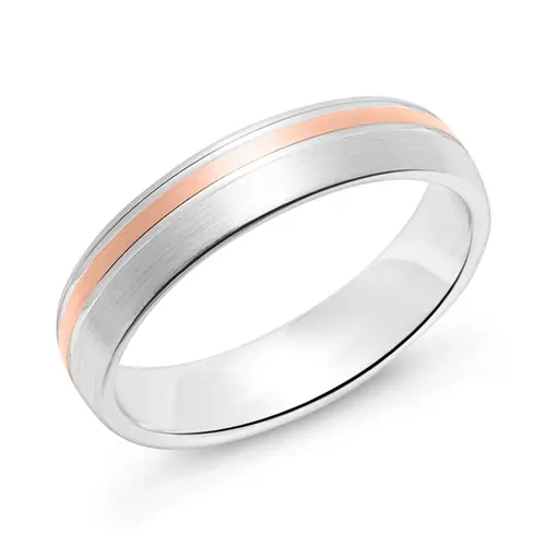 Men's ring in sterling silver, rose gold plated
