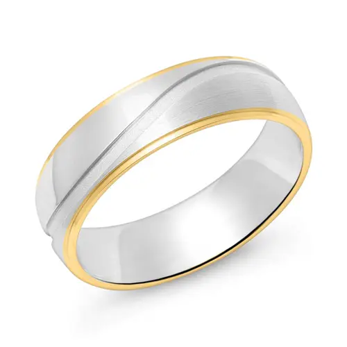 925er Silber Ring für Herren, teilvergoldet