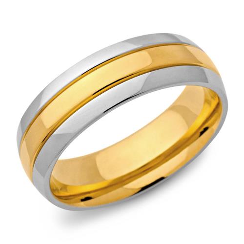 Stainless steel ring gold plated 7mm wide