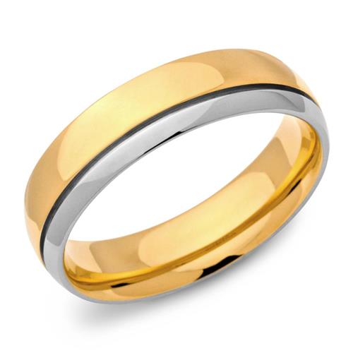 Gold plated ring stainless steel 6mm wide