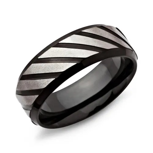 Stainless steel ring blackened by IBP 8mm