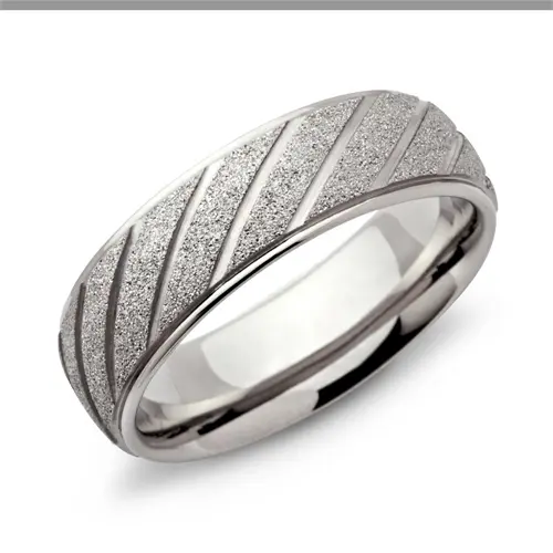 Ring stainless steel diamond-coated 7mm