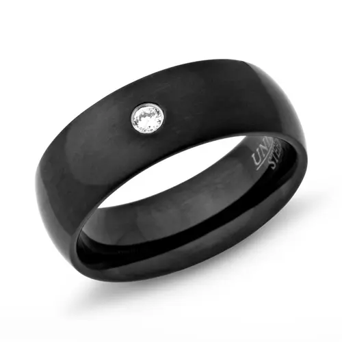 Blackened (IBP) ring stainless steel 7mm zirconia